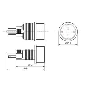 Adattatore spina schuko CEE 7/4 a US