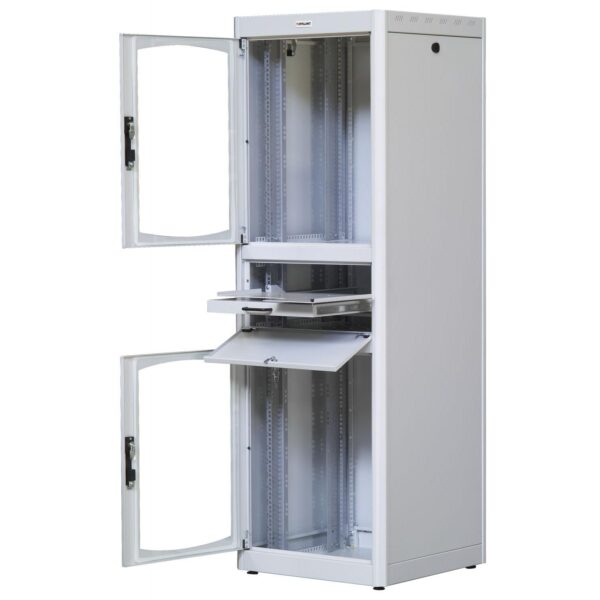 Armadio Rack 19'' 600x600 38U con Ripiano Tastiera Grigio