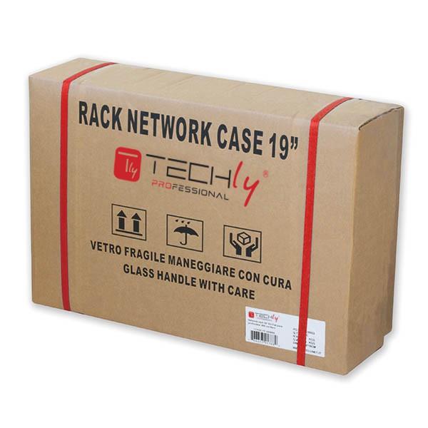 Armadio Rack 19'' a muro 12 unità prof.450 Grigio da Assemblare Techly