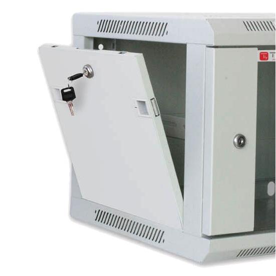 Armadio Rack 19'' a muro 15 unità prof.600 Grigio da Assemblare Techly