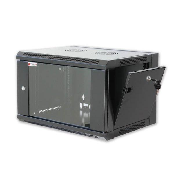 Armadio Rack 19'' a muro 15 unità prof.600 Nero da Assemblare Techly