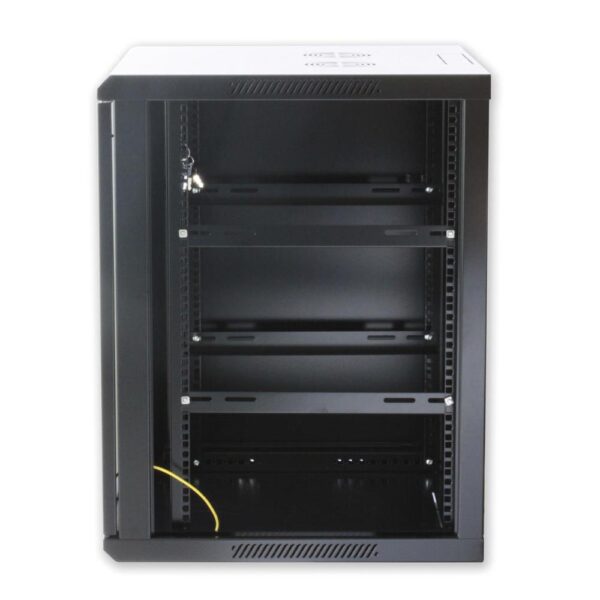 Armadio Rack 19'' a muro 15 unità sezione unica prof. 600mm Nero