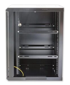 Armadio Rack 19'' a muro 6 unità sezione unica prof. 450mm Nero