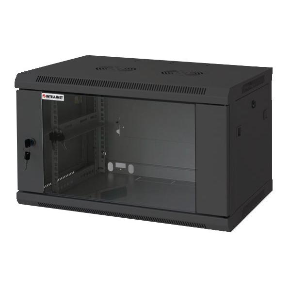Armadio Rack 19'' a muro 9 unità sezione unica prof. 600mm Nero