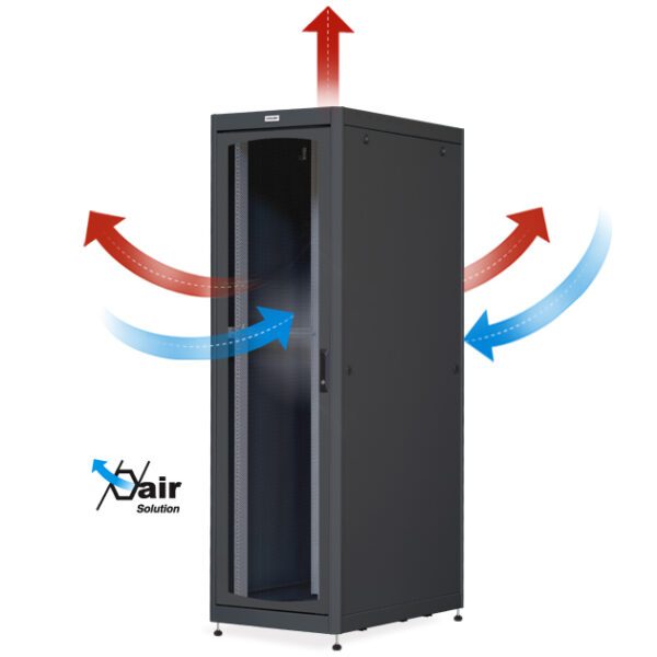 Armadio Server Rack 19'' 600x1000 42U Nero Porta Grigliata