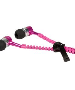 Auricolari Stereo Zipper con Microfono e Telecomando Fucsia