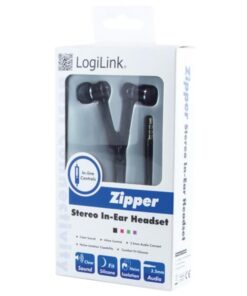 Auricolari Stereo Zipper con Microfono e Telecomando Neri