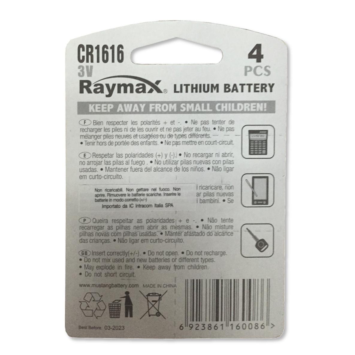 Batterie a Bottone Litio CR1616 (set 4 pz)
