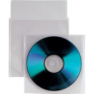 Buste Porta CD/DVD in PPL 100 Micron Con Aletta e Biadesivi 100 pz