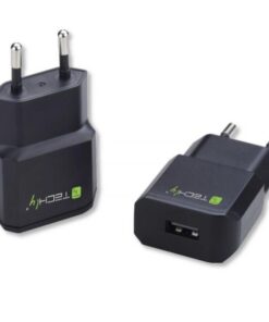 Caricatore USB 2,1A Compatto Spina Europea 2pin Nero