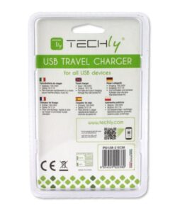 Caricatore USB 2,1A Compatto Spina Europea 2pin Nero