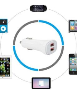 Caricatore da Auto 2 USB 5V 2.4A & 2.4A Bianco