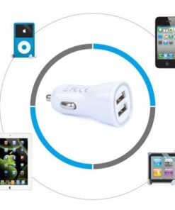 Caricatore da Auto 2 USB 5V 2.4A Bianco