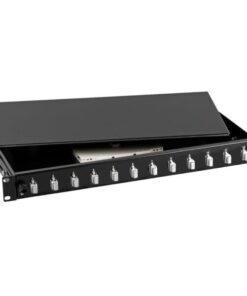 Cassetto Ottico 19'' con 12 bussole SC Simplex Multimodale Nero