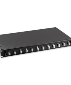 Cassetto Ottico 19'' con 12 bussole SC Simplex Multimodale Nero