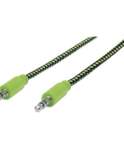 Cavo Audio con Guaina Intrecciata 1,8m Nero/Verde