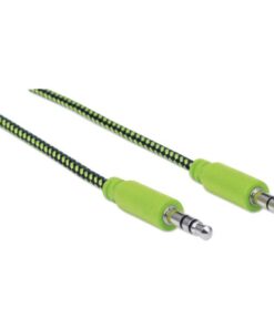 Cavo Audio con Guaina Intrecciata 1,8m Nero/Verde