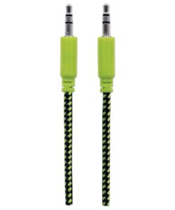 Cavo Audio con Guaina Intrecciata 1,8m Nero/Verde