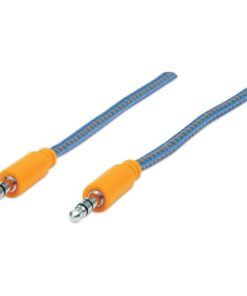 Cavo Audio con Guaina Intrecciata 1m Blu/Arancione con Blister