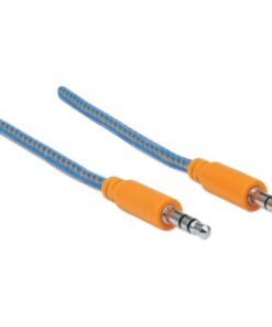 Cavo Audio con Guaina Intrecciata 1m Blu/Arancione con Blister
