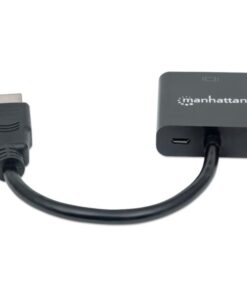 Cavo Convertitore HDMI a VGA con MicroUsb 30cm Nero
