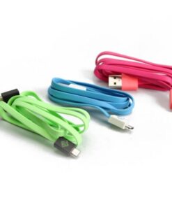 Cavo Flat USB AM a Micro USB M 1m Giallo / Blu