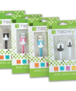 Cavo Flat USB AM a Micro USB M Rosa 1m