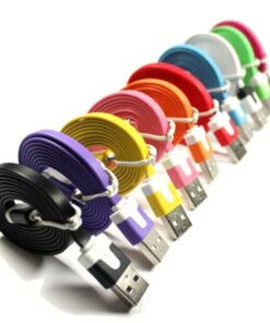 Cavo Flat USB AM a Micro USB M Rosa 1m