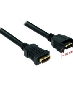 Cavo HDMI High Speed 19 pin Femmina / Femmina da Pannello 25cm Nero