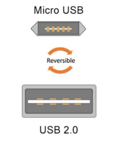 Cavo High Speed USB a MicroUSB Reversibile 0,6m Nero