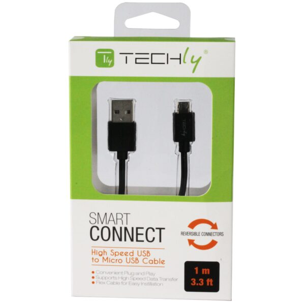 Cavo High Speed USB a MicroUSB Reversibile 2m Nero