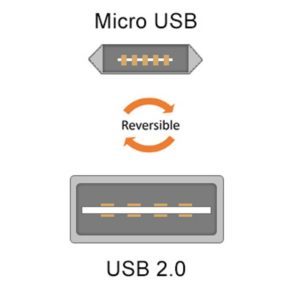 Cavo High Speed USB a MicroUSB Reversibile 2m Nero