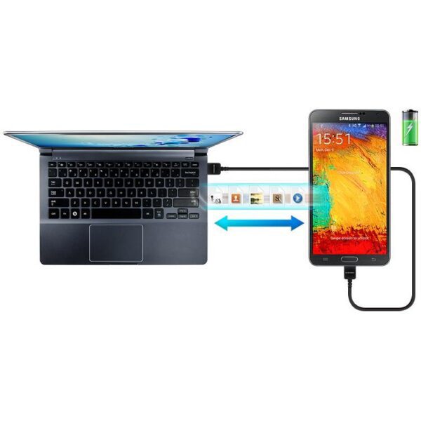 Cavo High Speed USB a MicroUSB Reversibile 2m Nero