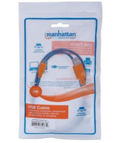 Cavo Micro USB Guaina Intrecciata USB2.0 A M/MicroB M 1m Blu/Arancio