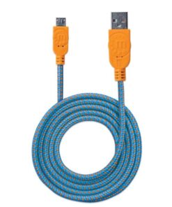 Cavo Micro USB Guaina Intrecciata USB2.0 A M/MicroB M 1m Blu/Arancio