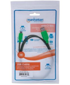 Cavo Micro USB Guaina Intrecciata USB2.0 A M/MicroB M 1m Nero/Verde