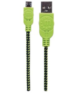 Cavo Micro USB Guaina Intrecciata USB2.0 A M/MicroB M 1m Nero/Verde