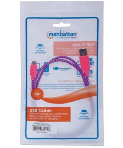 Cavo Micro USB Guaina Intrecciata USB2.0 A M/MicroB M 1m Viola/Fucsia