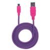 Cavo Micro USB Guaina Intrecciata USB2.0 A M/MicroB M 1m Viola/Fucsia