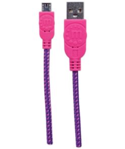 Cavo Micro USB Guaina Intrecciata USB2.0 A M/MicroB M 1m Viola/Fucsia