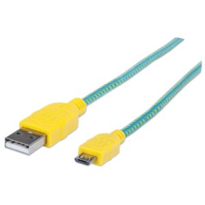 Cavo Micro USB Guaina Intrecciata USB2.0 A M/MicroB M Azzurro Blister