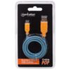 Cavo Micro USB Guaina Intrecciata USB2.0 A M/MicroB M Blu Blister