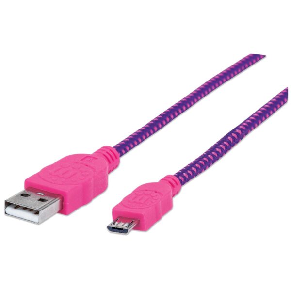 Cavo Micro USB Guaina Intrecciata USB2.0 A M/MicroB M Viola Blister