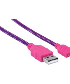 Cavo Micro USB Guaina Intrecciata USB2.0 A M/MicroB M Viola Blister