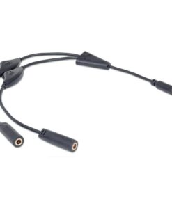 Cavo Splitter Cuffie con Controllo Volume 3,5''M/2x3,5''F 30cm Nero