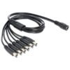 Cavo Splitter DC 5.5x2.1mm da 1 Femmina a 6 Maschio 0,5m Nero