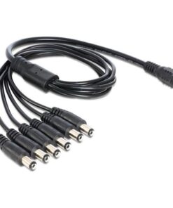 Cavo Splitter DC 5.5x2.1mm da 1 Femmina a 6 Maschio 0,5m Nero