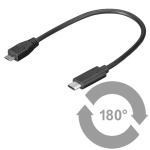Cavo SuperSpeed USB-C™ Maschio / USB MicroB 2.0 Maschio 20cm Nero