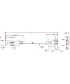 Cavo USB 2.0 A Maschio/A Femmina da Pannello 1 m