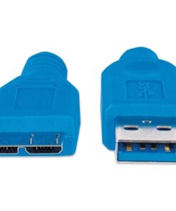 Cavo USB 3.0 SuperSpeed A/Micro B M/M 1 m Blu in Blister
